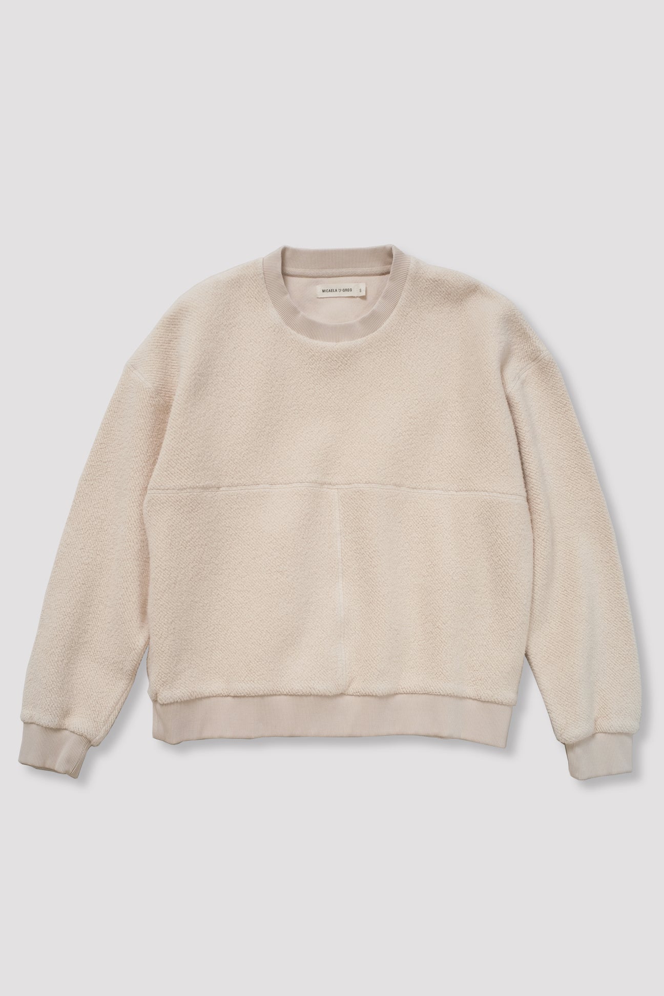 Micaela Greg Cream Brushed Terry Sweatshirt Medium