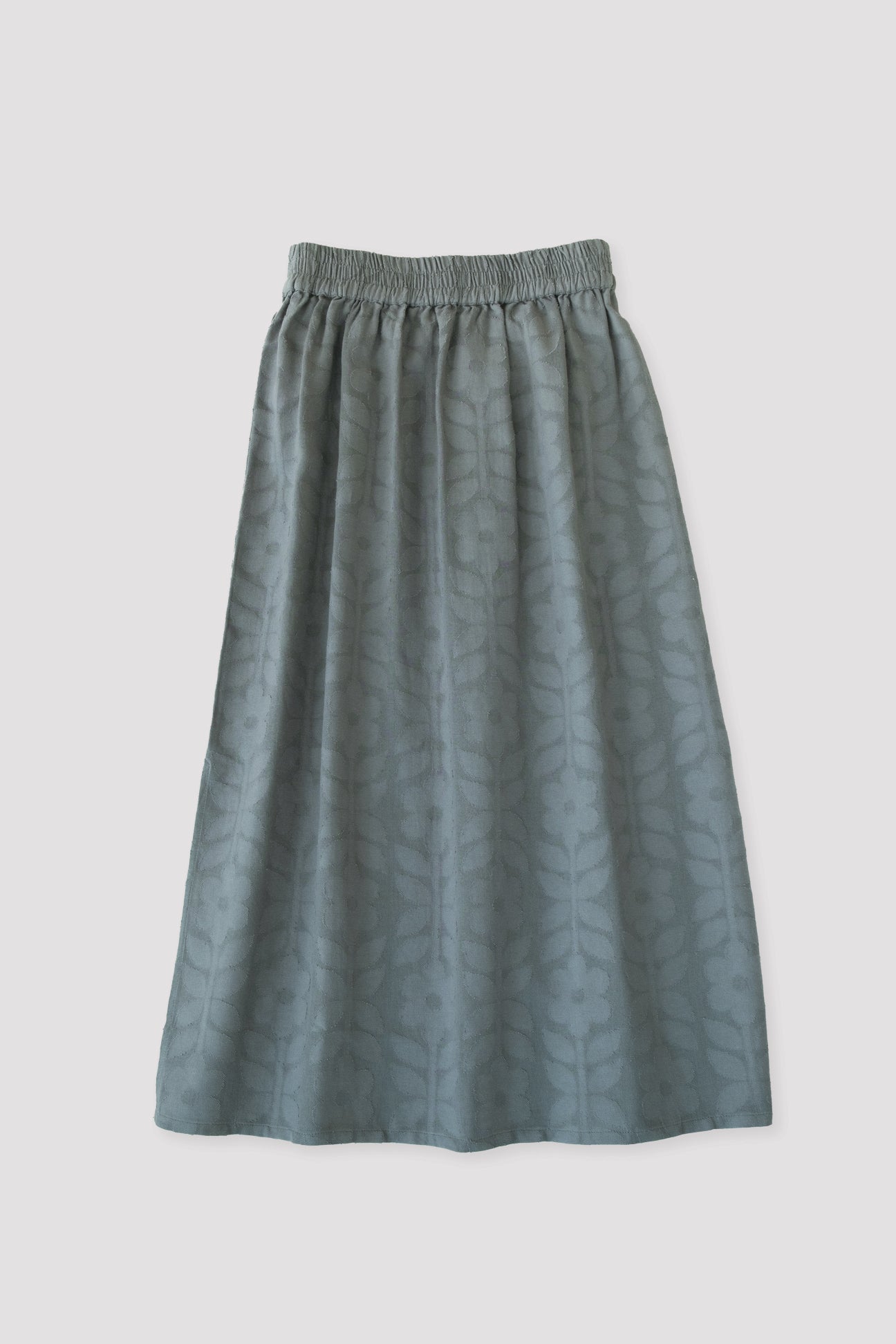 Mineral Green Floral Jacquard Skirt