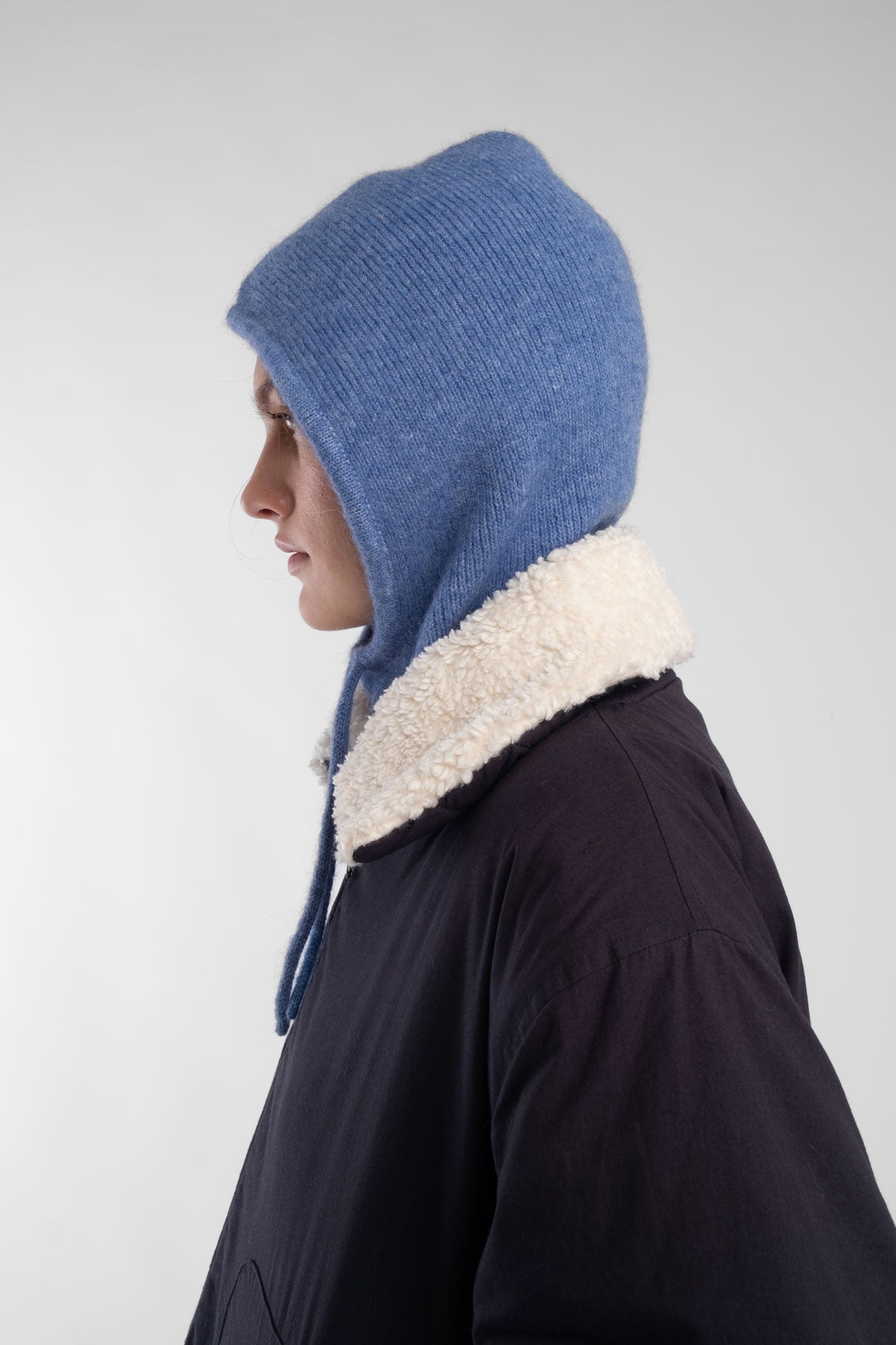 Cyan Knit Hood