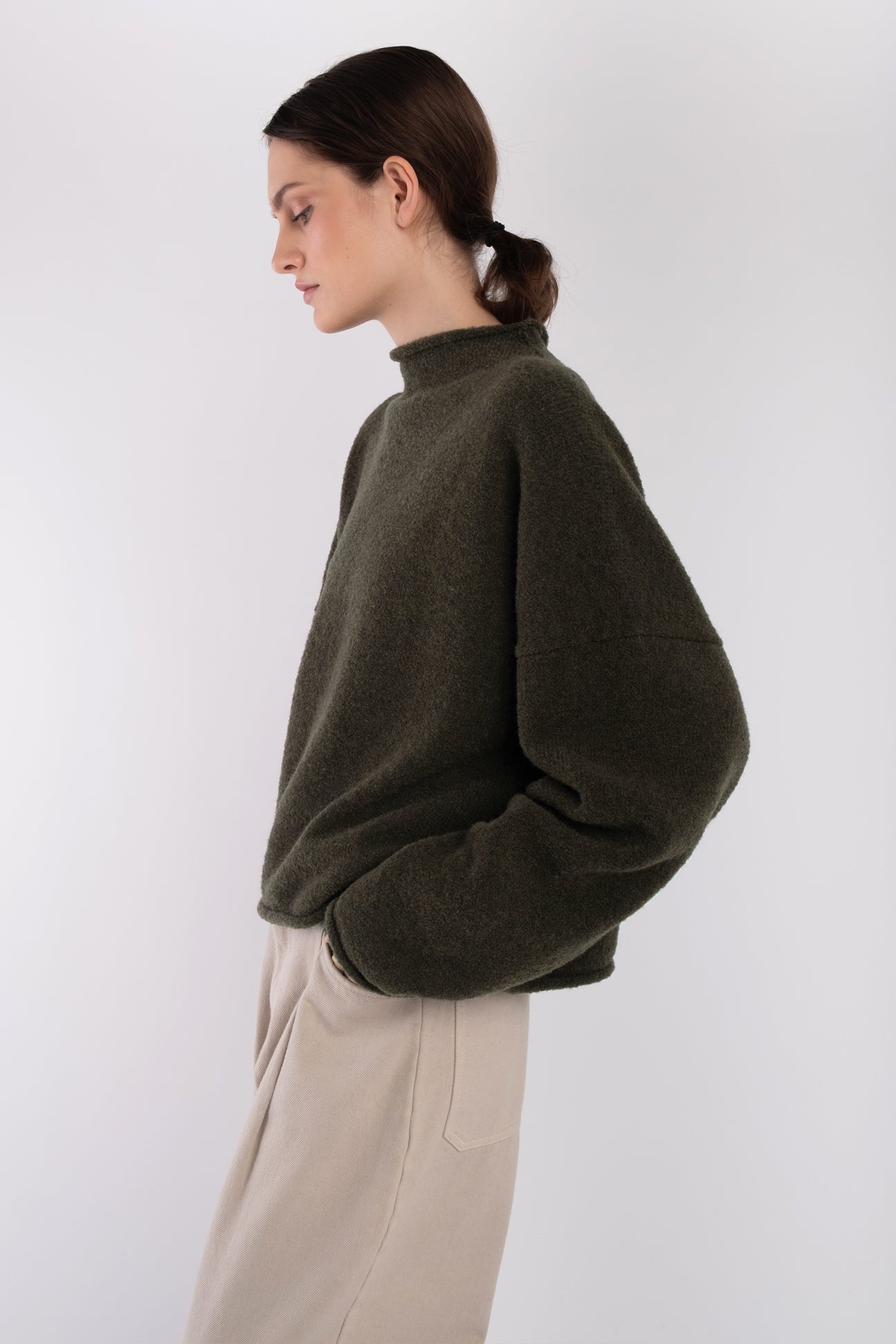 Dark olive sweater best sale