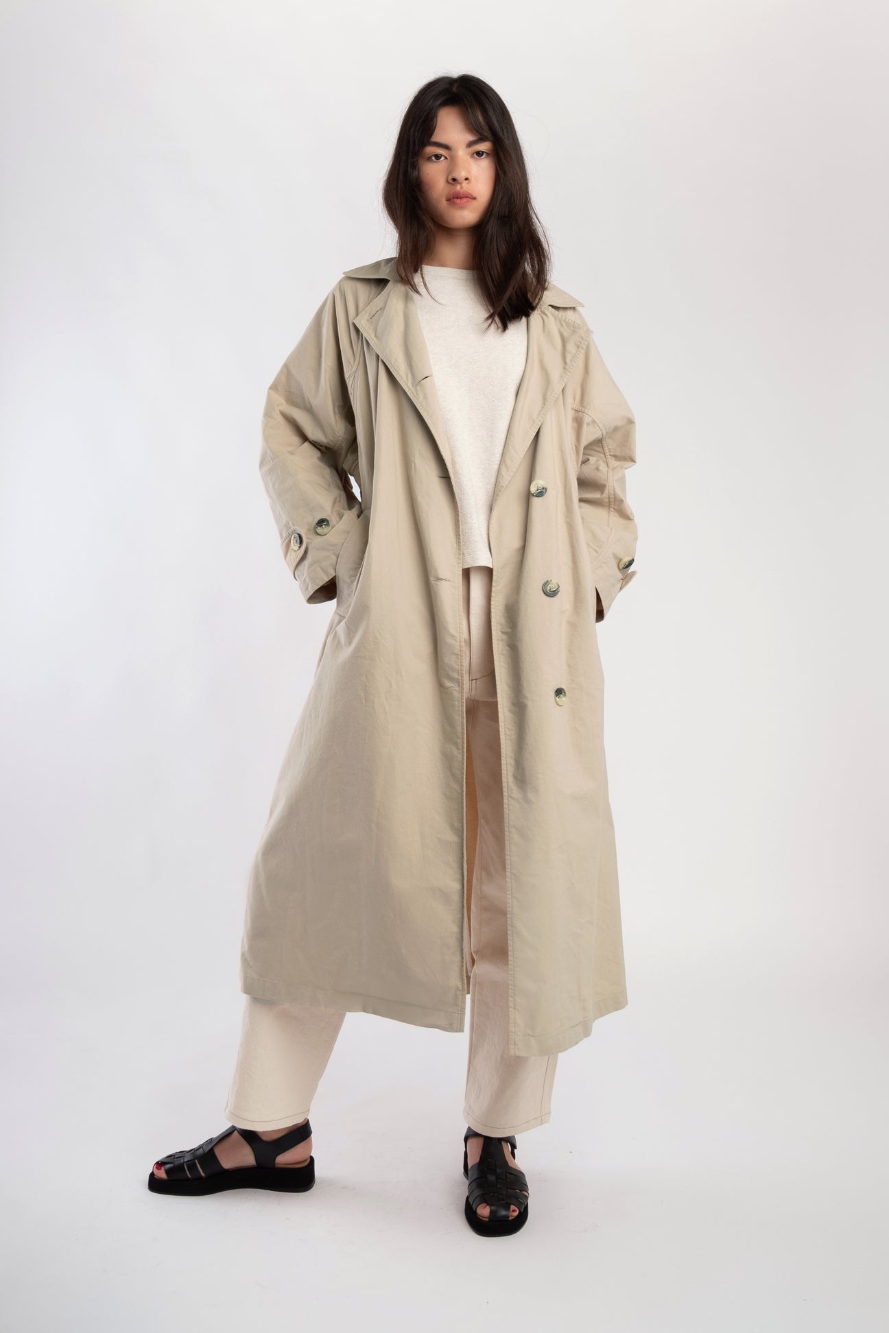 Small Taupe Seamed Trench - Second Quality